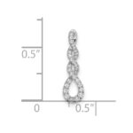 14k White Gold 1/8 carat Diamond Fancy Twist Chain Slide - Image 3