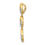 14k Polished 1/4 carat Diamond Triple Oval Chain Slide - Image 2