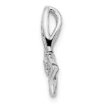 10k White Gold Polished Butterfly Diamond Chain Slide - Image 2