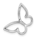 10k White Gold Polished Butterfly Diamond Chain Slide - Image 3