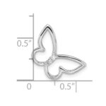 10k White Gold Polished Butterfly Diamond Chain Slide - Image 4