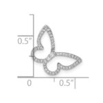 14k White Gold Polished Butterfly Diamond Chain Slide - Image 3