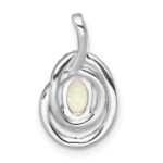 14k White Gold Pink Tourmaline/Opal/Diamond Chain Slide - Image 4