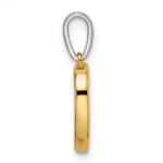 14k Two-tone Heart Dangle Diamond Pendant - Image 2
