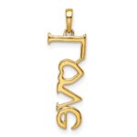 14k Polished LOVE Diamond Pendant - Image 4