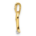 14k Two-tone Polished Diamond Heart Pendant - Image 2