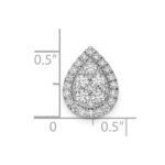14k White Gold 5/8 carat Lab Grown Diamond VS/SI+ G+ Complete Teardrop Halo Chain Slide Pendant - Image 4