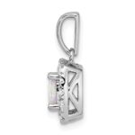 14k White Gold 1/4 carat Lab Grown Diamond VS/SI+ G+ October Birthstone Lab Created Opal Halo Pendant - Image 2