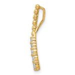14k 1/5 carat Lab Grown Diamond VS/SI+ G+ Fashion Bar Chain Slide Pendant - Image 2