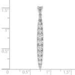14k White Gold 1 carat Lab Grown Diamond VS/SI+ G+ Fashion Bar Pendant - Image 4