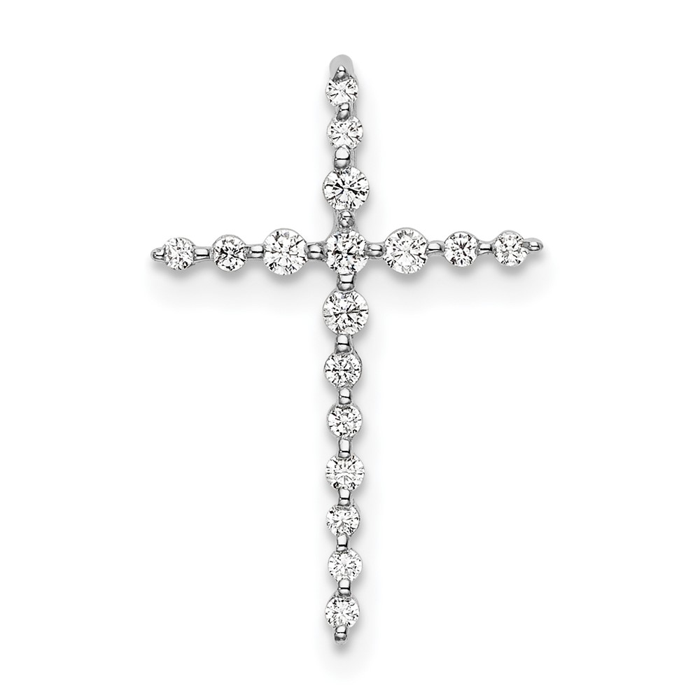 PM9139-016-WAA.jpg 14k White Gold 1/6 carat Lab Grown Diamond VS/SI+ G+ Complete Cross Chain Slide Pendant - Image 1
