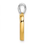 14k Two-tone 1/6 carat Lab Grown Diamond VS/SI+ G+ Complete Dangle Double Heart Pendant - Image 2