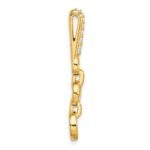 14k 1/8 carat Lab Grown Diamond VS/SI+ G+ Dangle Circle Chain Slide Pendant - Image 2