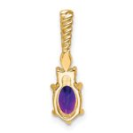 14K Diamond and 7x5 Oval February/Amethyst Twisted Chain Slide - Image 3
