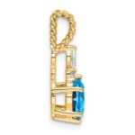 14K Diamond and 7x5 Oval December/Blue Topaz Twisted Chain Slide - Image 2