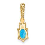 14K Diamond and 7x5 Oval December/Blue Topaz Twisted Chain Slide - Image 3