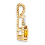 14K Diamond and 7x5 Oval November/Citrine Twisted Chain Slide - Image 2