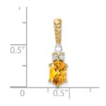 14K Diamond and 7x5 Oval November/Citrine Twisted Chain Slide - Image 4