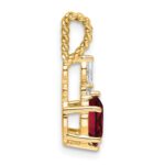 14K Diamond and 7x5 Oval July/Lab Created Ruby Twisted Chain Slide - Image 2