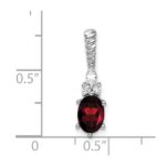 14K White Gold Diamond and 7x5 Oval January/Garnet Twisted Chain Slide - Image 4