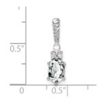 14K White Gold Diamond and 7x5 Oval April/White Topaz Twisted Chain Slide - Image 4