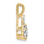 14K Diamond and 7x5 Oval April/White Topaz Twisted Chain Slide - Image 2