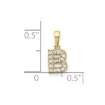 14K  Diamond Letter B Initial with Bail Pendant - Image 4