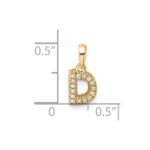 10K Diamond Letter D Initial with Bail Pendant - Image 2