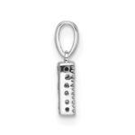 14K  White Gold Diamond Letter E Initial with Bail Pendant - Image 2