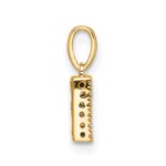 14K  Diamond Letter E Initial with Bail Pendant - Image 2