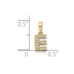 14K  Diamond Letter E Initial with Bail Pendant - Image 4