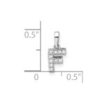 14K  White Gold Diamond Letter F Initial with Bail Pendant - Image 4