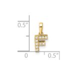 14K  Diamond Letter F Initial with Bail Pendant - Image 4