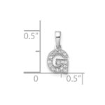 14K  White Gold Diamond Letter G Initial with Bail Pendant - Image 4