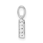 14K  White Gold Diamond Letter I Initial with Bail Pendant - Image 2