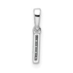 14K  White Gold Diamond Letter I Initial with Bail Pendant - Image 3