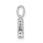 14K  White Gold Diamond Letter J Initial with Bail Pendant - Image 2
