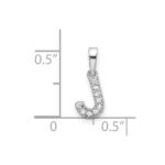 14K  White Gold Diamond Letter J Initial with Bail Pendant - Image 4