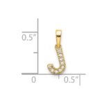 14K  Diamond Letter J Initial with Bail Pendant - Image 4