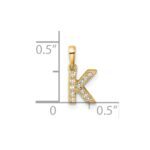 10K Diamond Letter K  Initial with Bail Pendant - Image 2