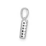 14K  White Gold Diamond Letter M Initial with Bail Pendant - Image 2