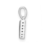 14K  White Gold Diamond Letter V Initial with Bail Pendant - Image 2