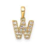 10K Diamond Letter W Initial with Bail Pendant