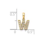 14K  Diamond Letter W Initial with Bail Pendant - Image 4
