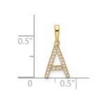 14K Diamond Letter A Initial Pendant - Image 4