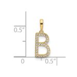 10K Diamond Letter B Initial Pendant - Image 2