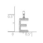14K White Gold Diamond Letter E Initial Pendant - Image 4