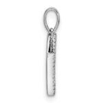 14K White Gold Diamond Letter H Initial Pendant - Image 2