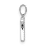 14K White Gold Diamond Letter K Initial Pendant - Image 2