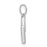 14K White Gold Diamond Letter M Initial Pendant - Image 2